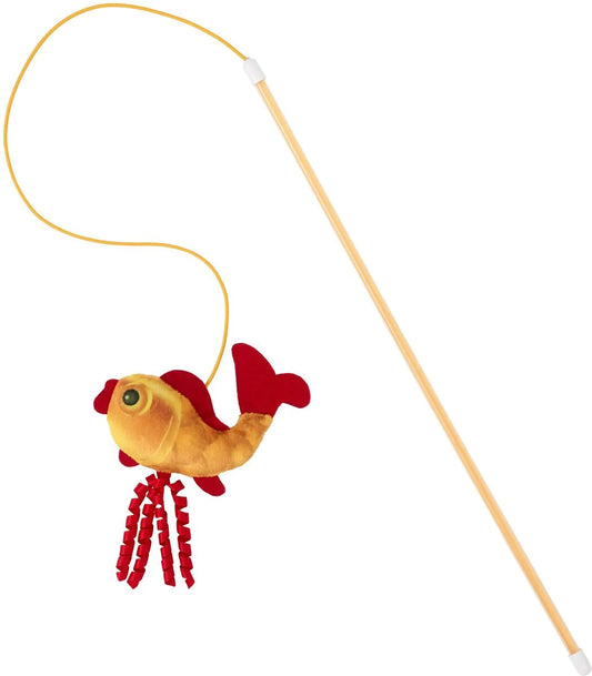 Flower & Koi Fish Teaser Cat Toy with Catnip