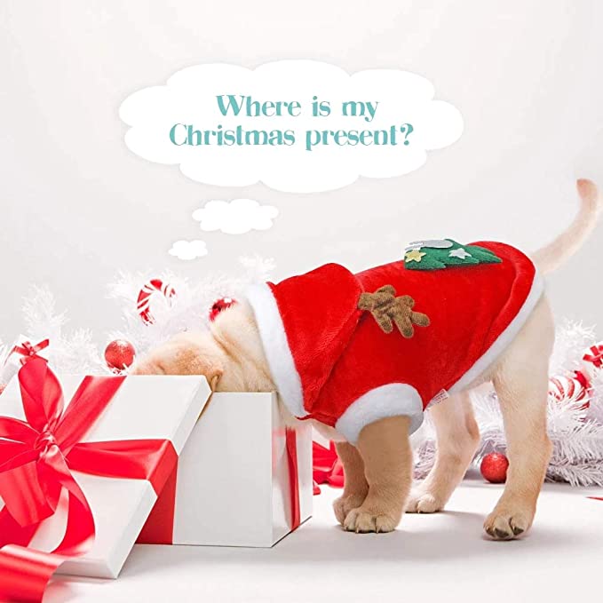 Pet Dog Christmas Clothes Costume, Dog Clothes for Small Medium Dogs and Cats